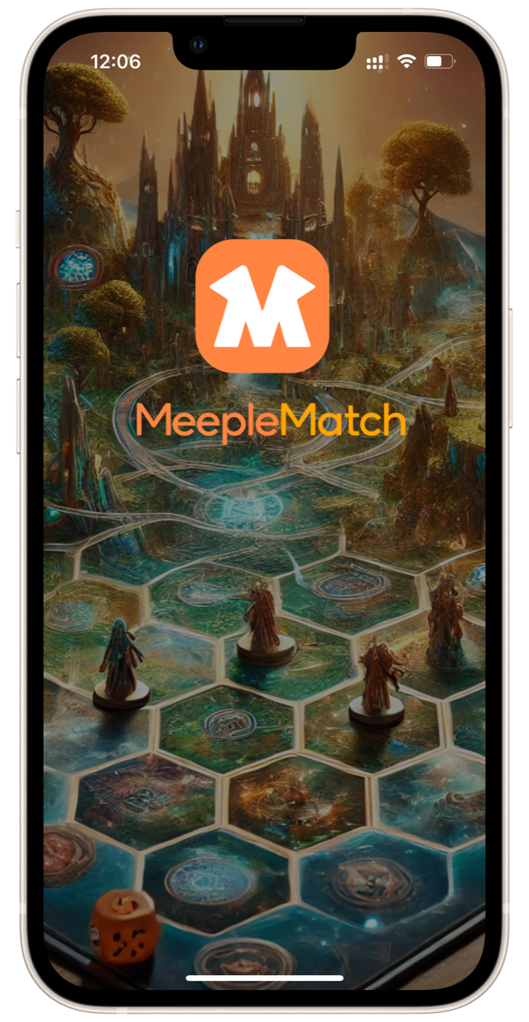 MeepleMatch app - game discovery screen
